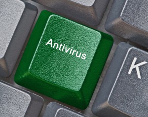 Keyboard with key for antivirus